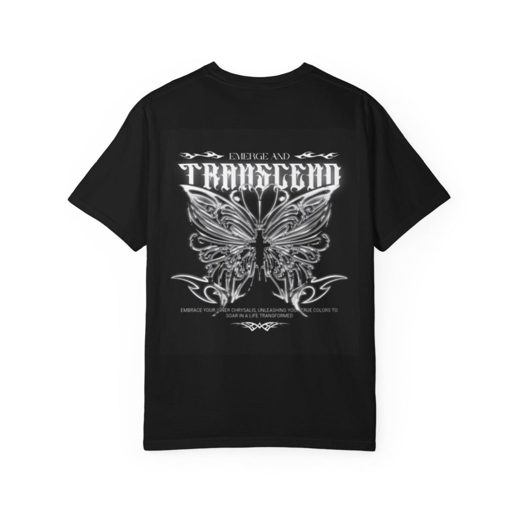 Transcend Butterfly Graphic T-Shirt | Emerge, Transcend, Earn Text